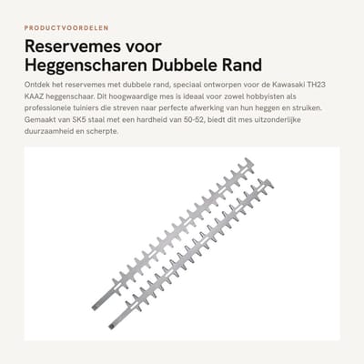Dailygoods- Reservemes Dubbele Rand - Heggenschaar - SK5 - 76 mm - 38 Tanden - 1 Paar Messen - Hardheid 50-52 - Heggenschaarmes