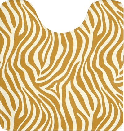 WC mat met uitsparing 55x60 cm - Antislip - Zebra - Klassiek - Oker - Geel - Toiletmat met uitsnijding - Vloermat - Douchemat - Toilet tapijt - Toiletmatten