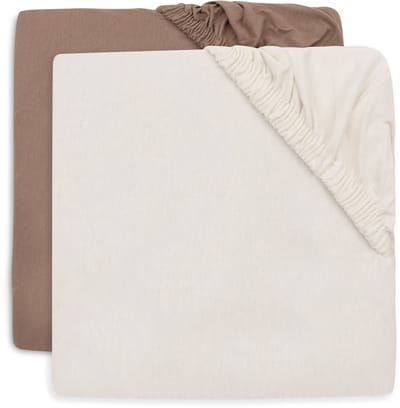 Jollein Hoeslaken Ledikant - 60x120cm - Jersey - Milky Coffee/Ivory