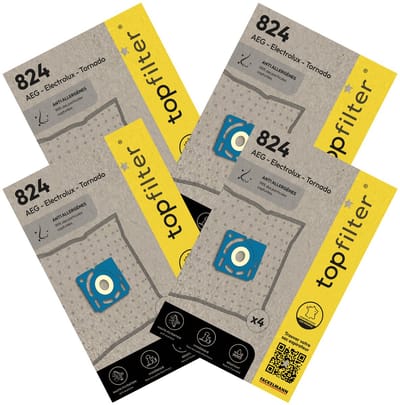 Set van 4 pakketten van 4 stofzuigerzakken 64824 voor Electrolux en Tornado TopFilter Premium