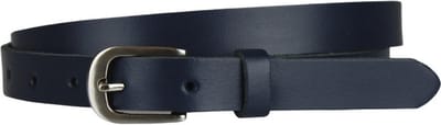 Smalle riem donkerblauw - Dames riem smal leer - Taillemaat 85 - Leren dames riem - Nette riem dames - Blauwe riem