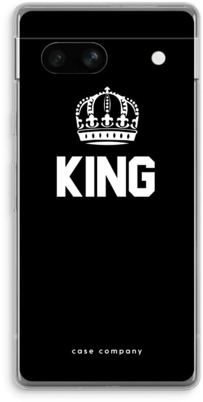 Case Company® - Hoesje geschikt voor Google Pixel 7A hoesje - King zwart - Soft Cover Telefoonhoesje - Bescherming aan alle Kanten en Schermrand