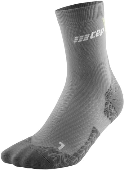CEP | Ultralight compressie sokken | Mid cut | Dames | Grey\Lime | Maat II | Schoenmaat: 34-37