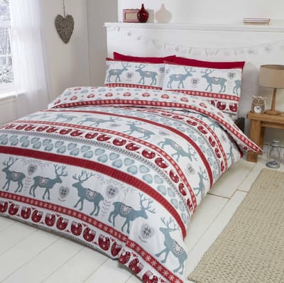 100% geborsteld katoen flanel dekbedovertrek en 2 kussensloop beddengoed set rood/veelkleurig, kingsize
