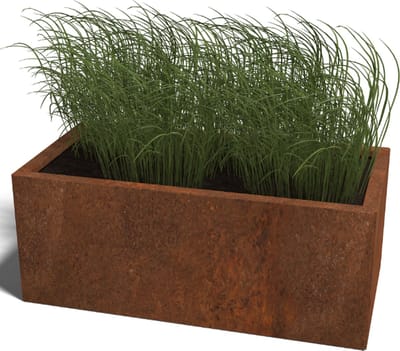 Cortenstaal plantenbak - Rechthoek - 100x50x60cm - Roestkleur - Zonder bodem - MySteel