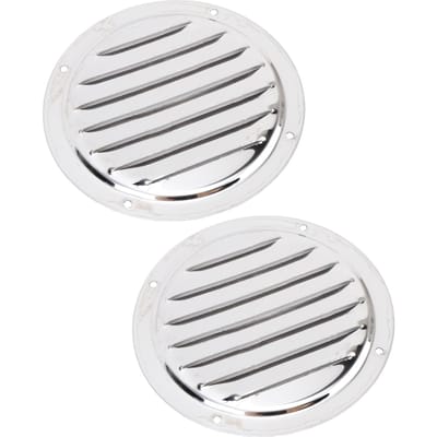 2 STuks Ronde Roosterventilatie voor Boten 316 Roestvrij Staal Marine Ventilatiekap voor Schepen Jachten Campers white