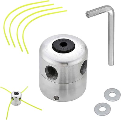 Universele Trimmerkop - Draadkop Grastrimmer - Onkruid Verwijderen - Massief Aluminium - M10 Schroefdraad - Zilver