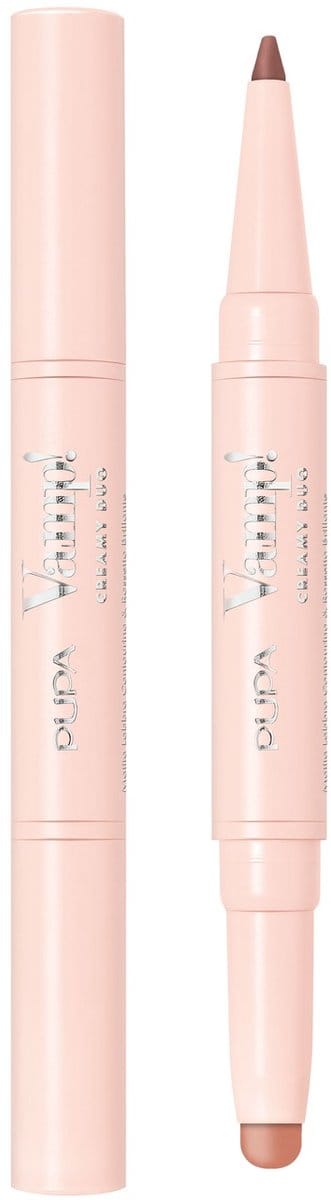 PUPA Milano Vamp! Creamy Duo Lip Pencil & Shiny Lipstick 002 Medium Nude 0,8 gr