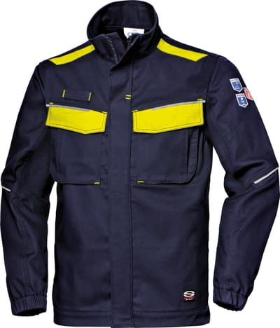 SIR SAFETY POLYTECH STRETCH Hi Vis Reflecterend Stof Werkjas HEREN Veiligheidsjas Blauw Geel - Vlamvertragend - Antistatisch - Reflecterende Details