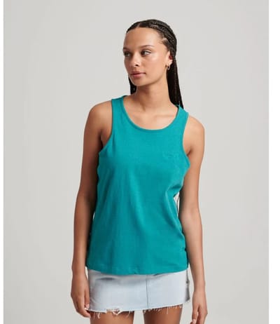 Superdry Vintage Logo Mouwloos T-shirt Groen M Vrouw