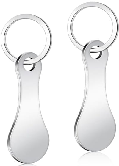 Boodschappentrolley Sleutelhangers - 2 Stuks Trolleymunten voor Supermarkt