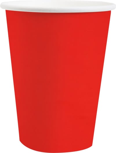 Santex feest/verjaardag bekertjes - 10x stuks - karton - rood - 270 ml