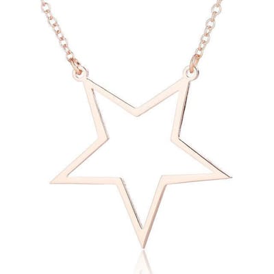 24/7 Jewelry Collection Ster Ketting - Open - Rosé Goudkleurig