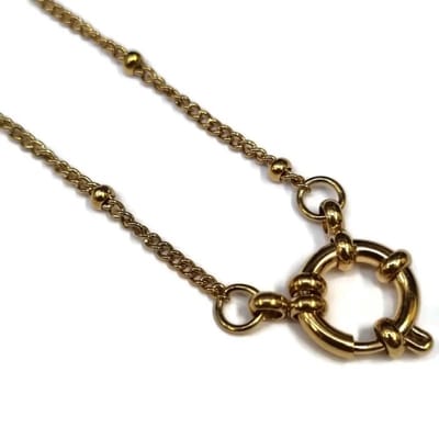 Aramat Jewels | Bedelketting | Ketting – Staal Bedelketting Bolletjes Schakel Goudkleurig (2mm) | 40cm |40cm |2mm | Staal | Volwassenen | Verkleurd niet