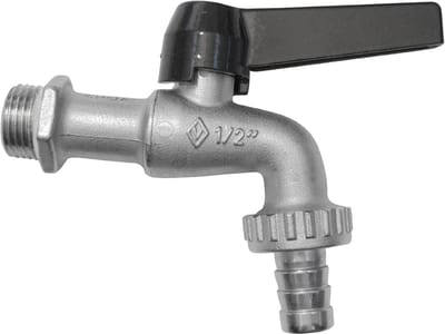 Kogelkraan 1/2 Inch (DN10) PN16 met Rubberen Houder en Aluminium Hendel