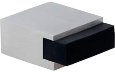 Zelfklevende Deurstopper Zwart Rubber | Mini Formaat 25 x 14 mm | Roestvrij Staal | Sterke Hechting