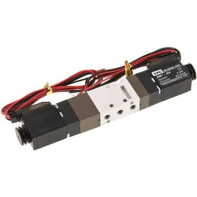 5/3 M5 Middendruk Magneetventiel 24V DC 2-10bar/28-140psi 2-polige Stekker YPC