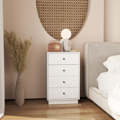 REDOM - Ladekast Met 4 Laden - Modern Minimalistisch - Voor Woonkamer Of Hal - Houten - Wit - 47 X 29 X 75 Cm