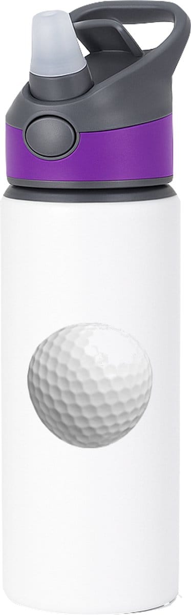 Hacebo® - Golfen waterfles met rietje paars - Golf - Golfers - Sport - balsport - cadeau voor een golfer - water fles - 650ML