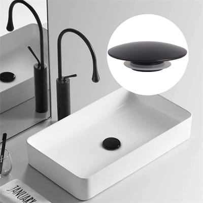 Zwarte Matte Pop-Up Wastafelstop voor Keuken en Badkamer