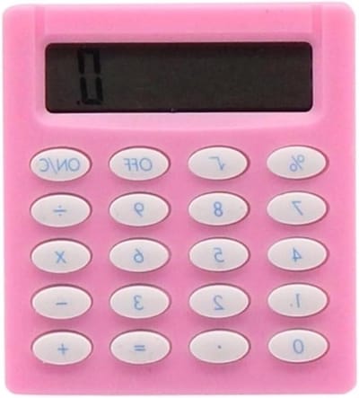 Rekenmachine School - Zakformaat Calculator - Dagelijks Gebruik - 8 Cijfers Display - Mini Formaat - Roze