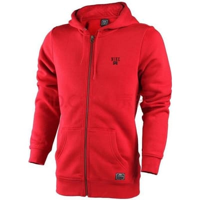 Nike Logo Hooded Zip-Up Jas Met Losse Lange Mouwen Unisex Jassen Rood 485293-645 S red