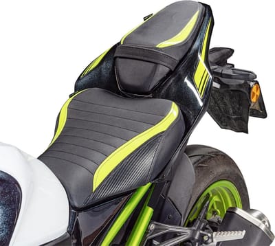 Comfortabele Zadelkussen voor Motorfiets - Achter- en Voorkant Passagierszitje Geschikt voor Z900 (2017-2024) - Lichtgroen, Duurzaam en Ergonomisch