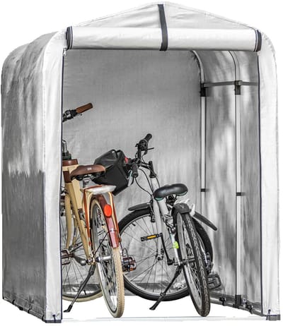 Bergson Tuinschuur - Fietsenstalling - Tuinhuis - Waterdicht - UV-Bestendig - Aluminium Frame - Stormhaken - 120x176 cm - Grijs
