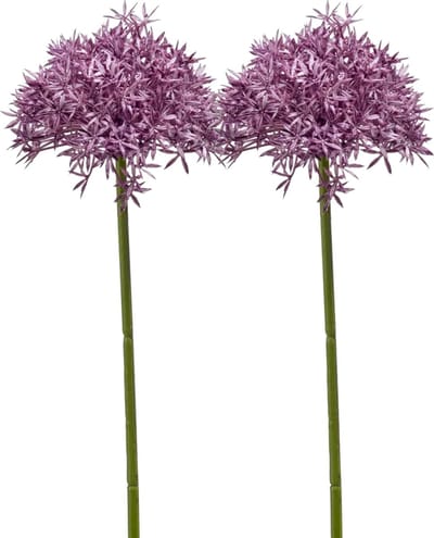 Emerald Allium/Sierui kunstbloem - 2x - losse steel - paars - 62 cm - Natuurlijke uitstraling