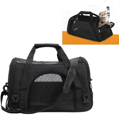 KZQ Reistas voor katten honden en knaagdieren max 8 kg 43x28,5x20 cm klein zwart model 2026