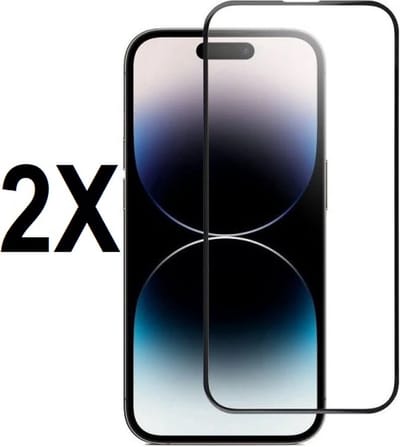 Screenz® - Screenprotector geschikt voor iPhone 16 - Beschermglas - Screen protector geschikt voor iPhone 16 - Full cover glasplaatje - 2 stuks