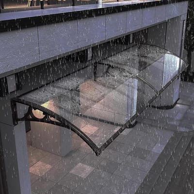 Voordeur Luifel - Buitenluifel Raam - Bescherming tegen weer - Slagvast polycarbonaat - 60x60cm - Transparant