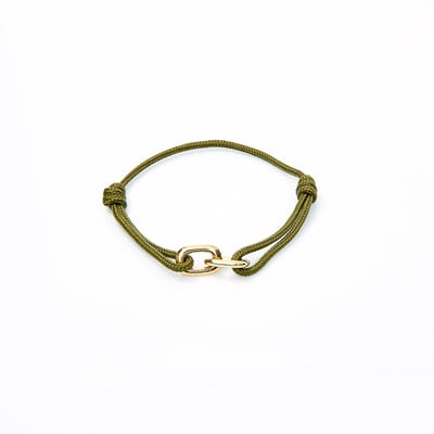Marenca Bos Groen Heren Armband met Gouden Ringen
