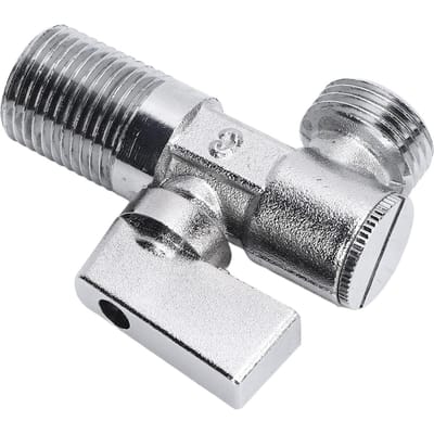 Haakse Afsluiter Messing 1/4 Draai G1/2 inch Inlaat G1/2 inch Uitlaat Waterafsluiter voor Watergootsteen Badkamer Toilet gray