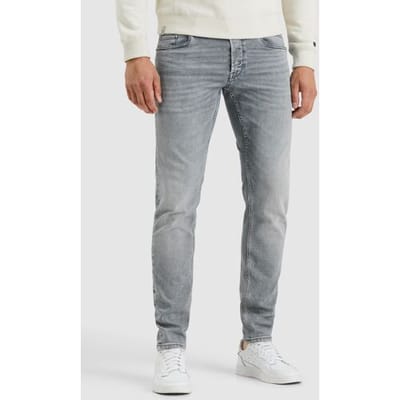 Cast Iron blauwe heren jeans   Stonewash wassing   Tapered fit   5-Pocket zakken   Knoopsluiting   Duurzaam   Regular waist Blauw 30/32