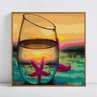 5D DIY Diamond Painting Cup Cross Stitch Volledige weergave Diamond Borduursteentjes 30x30CM