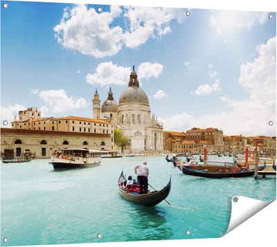 Gards Tuinposter Basiliek San Marco in Veneti� op het Water - 120x90 cm - Tuindoek - Tuindecoratie - Wanddecoratie buiten - Tuinschilderij