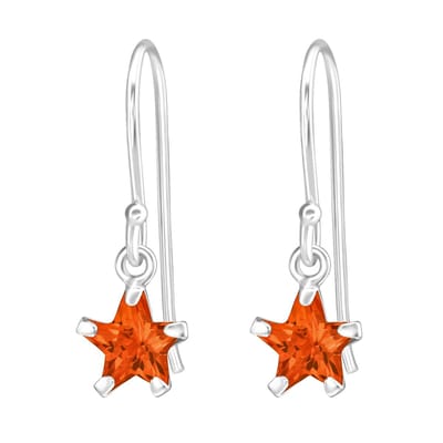 Montebello Oorbellen Begum Star - 925 Zilver E-Coating - ∅6mm - 17mm