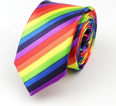 New Age Devi - Skinny Stropdas - Smal - 5cm - Print - 145cm - Regenboog - voor een kleurrijke en trendy look!