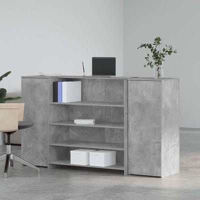 vidaXL - Receptiebalie - 180x50x103,5 - cm - bewerkt - hout - betongrijs