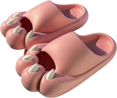 Cloud Badslippers met Kattenpoot Design – Zachte EVA Slippers voor Binnen, Buiten, Strand en Zwembad - Roze - Maat 37