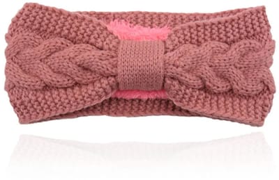 LGT JWLS Dames Hoofdband - Oud Roze, Katoen met Fleece Voering en Kabelpatroon