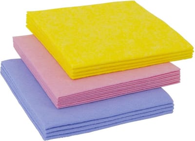 Schoonmaakdoekjes - 12x - 35 x 35 cm - viscose - dweiltjes - reinigingsdoekjes - vaatdoekjes - microvezeldoekjes