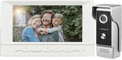Video Deurbel Systeem - Bedrade Intercom - Veilige Toegang - 7 Inch Kleuren Monitor - Waterdichte Camera - Zilver
