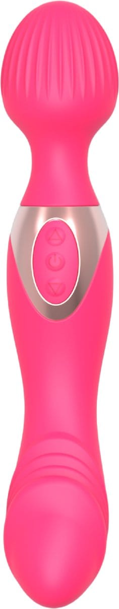 Cupitoys® Wand vibrator met dildo met reliëf - 2 in 1 - 22,1cm - Roze - 10 standen - Vibrators voor vrouwen en mannen - Sex toys voor vrouwen en mannen