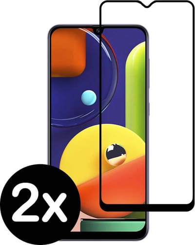 Smartphonica Samsung Galaxy A50s full cover tempered glass screenprotector van gehard glas met afgeronde hoeken - 2 stuks geschikt voor Samsung Galaxy A50s