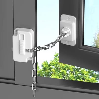 SnelShoppen - 4 Stuks Raamsloten Veiligheidsloten voor UPVC, Kinderen en Huisdieren, Zelfklevende Verstelbare Raamsloten Zonder Boren voor Metalen, Ho