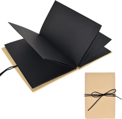 Fotoalbum Scrapbook - Herinneringen Boek - Persoonlijke Creaties - Met Knoopbare Koord - 175 x 115 cm - Zwart