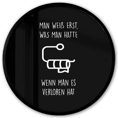 Poster in lijst Rond - Fotolijst 40x40 cm - Posters - Quotes - WC papier - Zwart - Humor - Ronde posterlijst zwart - Decoratie - Wanddecoratie woonkamer - Muurdecoratie slaapkamer
