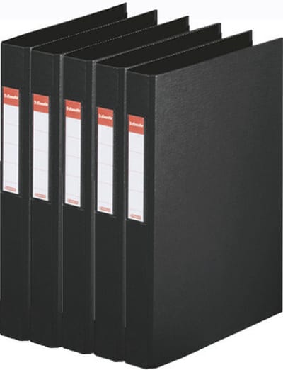 Esselte Ringband mappen/ordners - 5x - zwart - A4 - opbergen - kantoorartikelen
